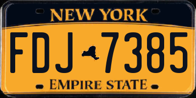NY license plate FDJ7385