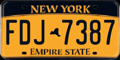 NY license plate FDJ7387