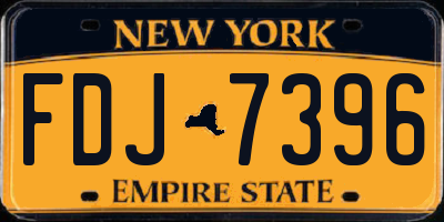 NY license plate FDJ7396