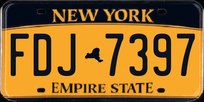 NY license plate FDJ7397