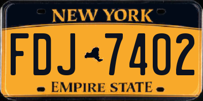 NY license plate FDJ7402