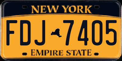 NY license plate FDJ7405