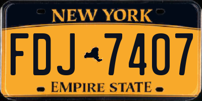 NY license plate FDJ7407