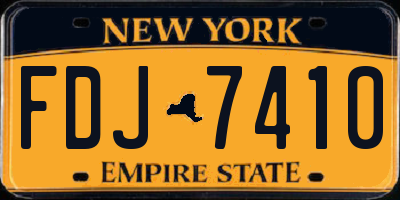 NY license plate FDJ7410
