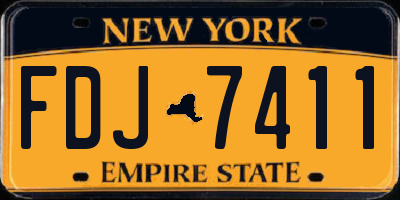 NY license plate FDJ7411