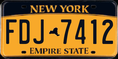 NY license plate FDJ7412