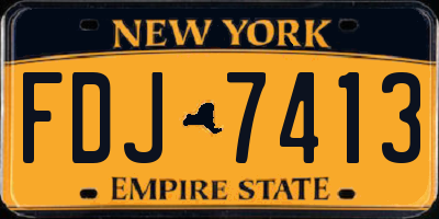 NY license plate FDJ7413