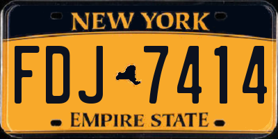 NY license plate FDJ7414