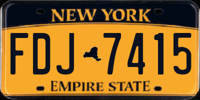 NY license plate FDJ7415