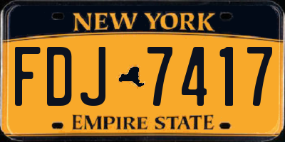 NY license plate FDJ7417