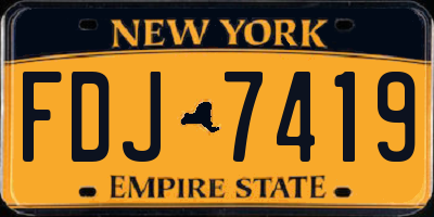 NY license plate FDJ7419