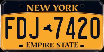 NY license plate FDJ7420