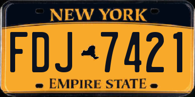 NY license plate FDJ7421