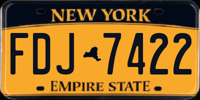 NY license plate FDJ7422