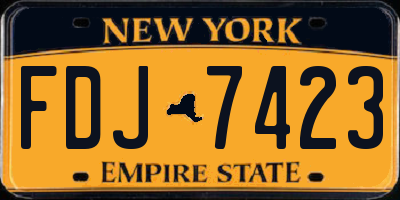 NY license plate FDJ7423
