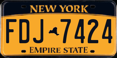 NY license plate FDJ7424
