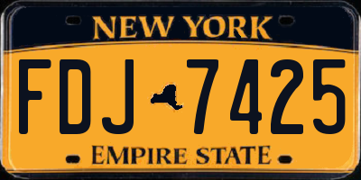 NY license plate FDJ7425