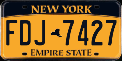 NY license plate FDJ7427