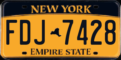 NY license plate FDJ7428