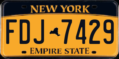 NY license plate FDJ7429
