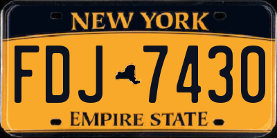 NY license plate FDJ7430