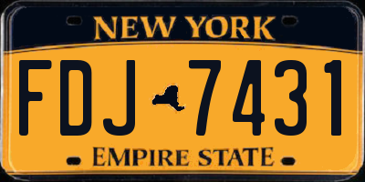 NY license plate FDJ7431