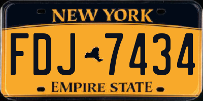 NY license plate FDJ7434