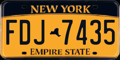 NY license plate FDJ7435