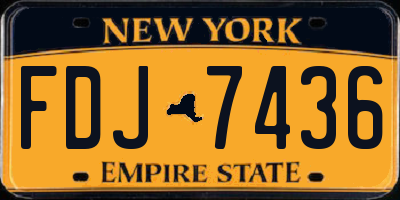 NY license plate FDJ7436