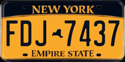 NY license plate FDJ7437