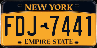 NY license plate FDJ7441