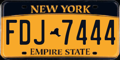 NY license plate FDJ7444