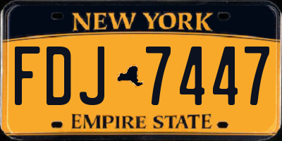 NY license plate FDJ7447