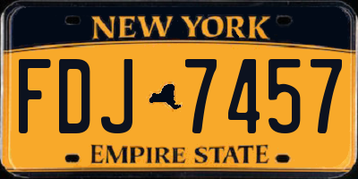NY license plate FDJ7457