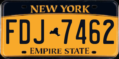 NY license plate FDJ7462