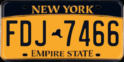 NY license plate FDJ7466