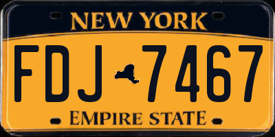 NY license plate FDJ7467