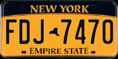 NY license plate FDJ7470
