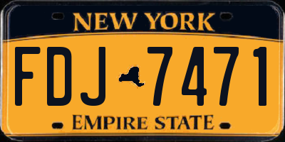 NY license plate FDJ7471