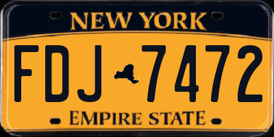 NY license plate FDJ7472