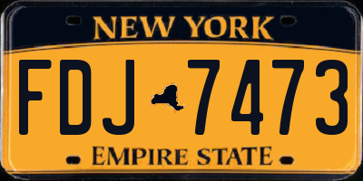 NY license plate FDJ7473