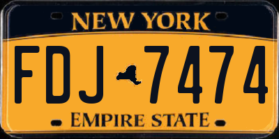 NY license plate FDJ7474
