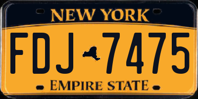 NY license plate FDJ7475