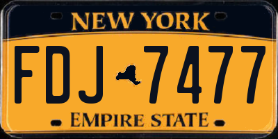 NY license plate FDJ7477