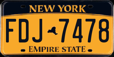 NY license plate FDJ7478