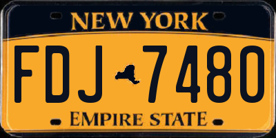 NY license plate FDJ7480