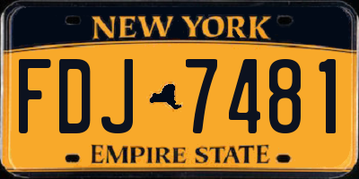 NY license plate FDJ7481