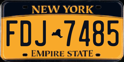 NY license plate FDJ7485