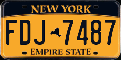 NY license plate FDJ7487