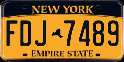 NY license plate FDJ7489